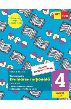 Coperta cărții 'Teste pentru Evaluarea Națională - Clasa 4 - Limba și literatura română. Matematică și științe ale naturii - Manuela'
