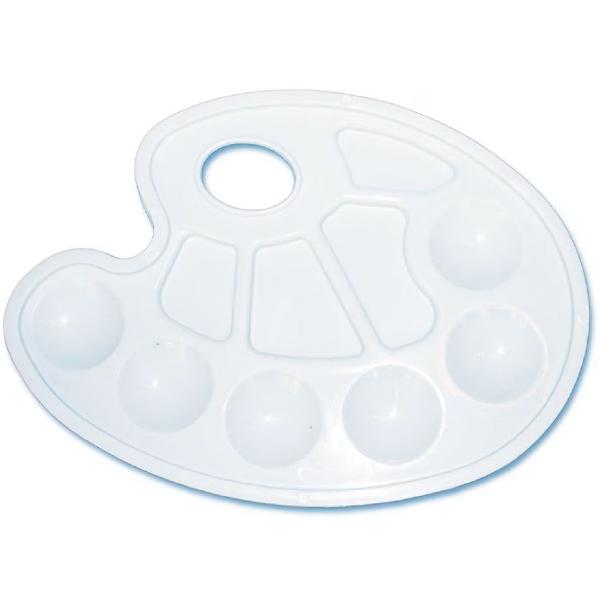 Paleta din plastic pentru pictura. Ovala