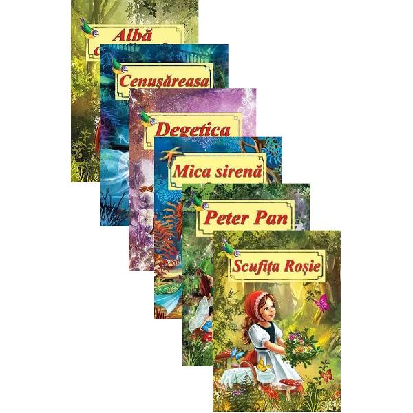 Pachet 6 carti: Povesti ilustrate - Fratii Grimm, Hans Christian Andersen, J. M. Barrie