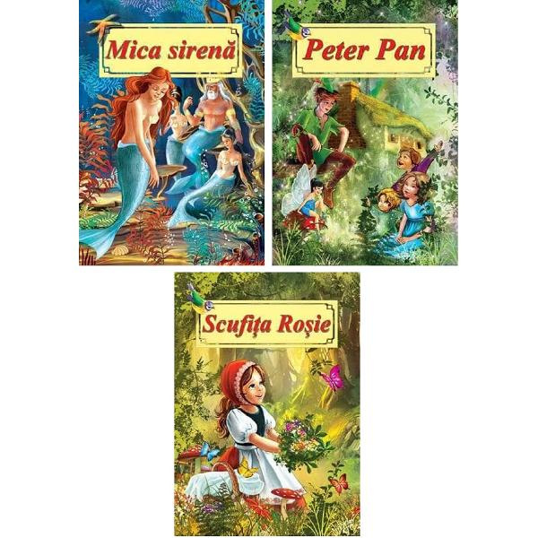Pachet 6 carti: Povesti ilustrate - Fratii Grimm, Hans Christian Andersen, J. M. Barrie