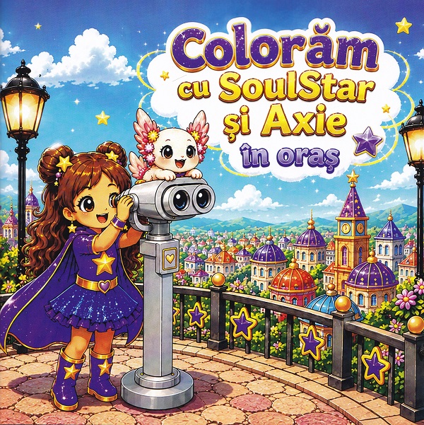 Coperta cărții 'Colorăm cu SoulStar și Axie în oraș'