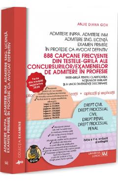 Coperta cărții '888 capcane frecvente din testele-grilă ale concursurilor/examenelor de admitere în profesie - Anjie Diana Goh'