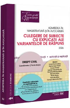 Coperta cărții 'Admiterea în magistratură și în avocatură. Drept civil Ed.8 - Florin Moțiu'