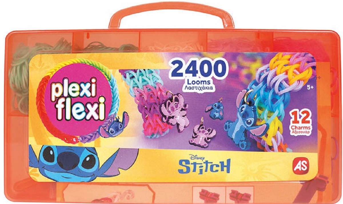 Imaginea produsului 'Cutie Plexi Flexi. 2400 elastice și 12 accesorii. Stitch. Portocaliu'