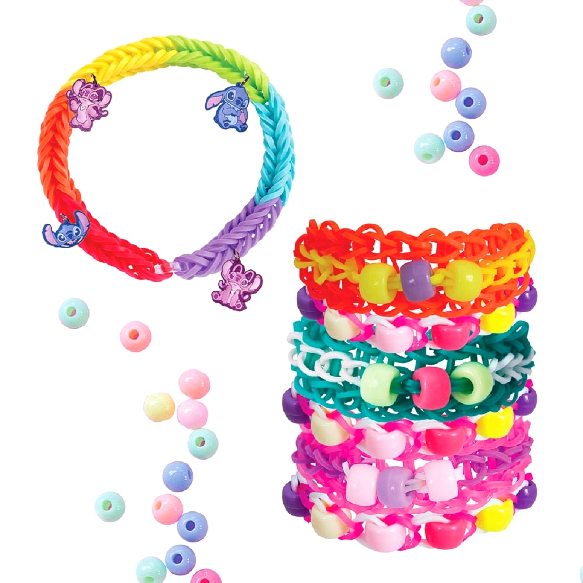 Imaginea produsului 'Cutie Plexi Flexi. 2400 elastice și 12 accesorii. Stitch. Portocaliu'