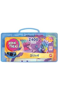 Imaginea produsului 'Cutie Plexi Flexi. 2400 elastice și 12 accesorii. Stitch. Albastru'