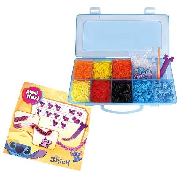 Cutie Plexi Flexi. 2400 elastice si 12 accesorii. Stitch. Albastru