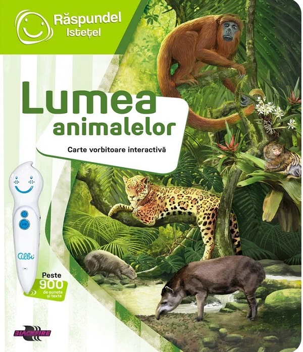 Coperta cărții 'Carte interactivă: Răspundel Istețel. Lumea animalelor'