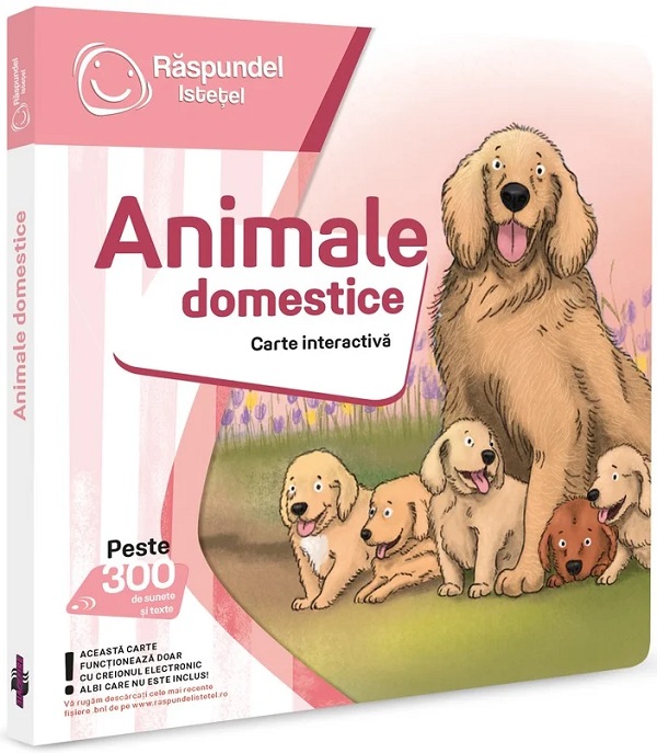 Coperta cărții 'Carte interactivă: Răspundel Istețel. Animale domestice'