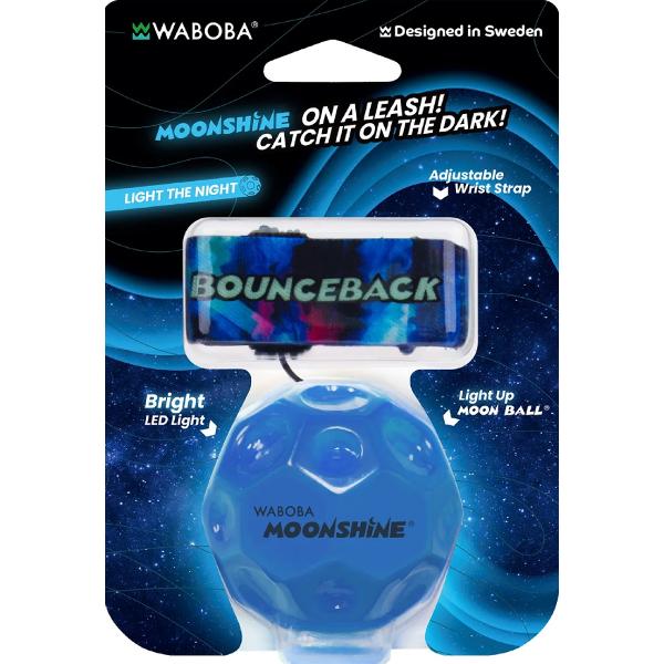 Minge hipersaritoare cu sistem de prindere si led: Waboba Moonshine. Albastru