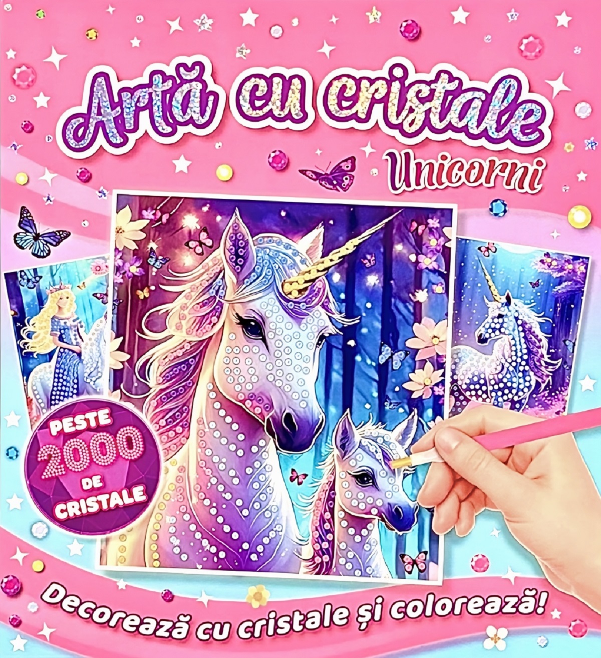 Coperta cărții 'Arta cu cristale: Unicorni'