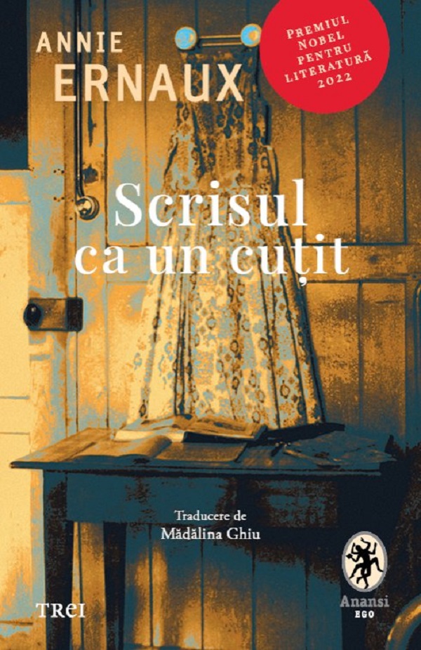 Coperta cărții 'Scrisul ca un cuțit - Annie Ernaux'