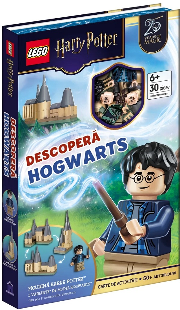 Coperta cărții 'Lego Harry Potter: Descoperă Hogwarts. 30 piese + Carte de activități'