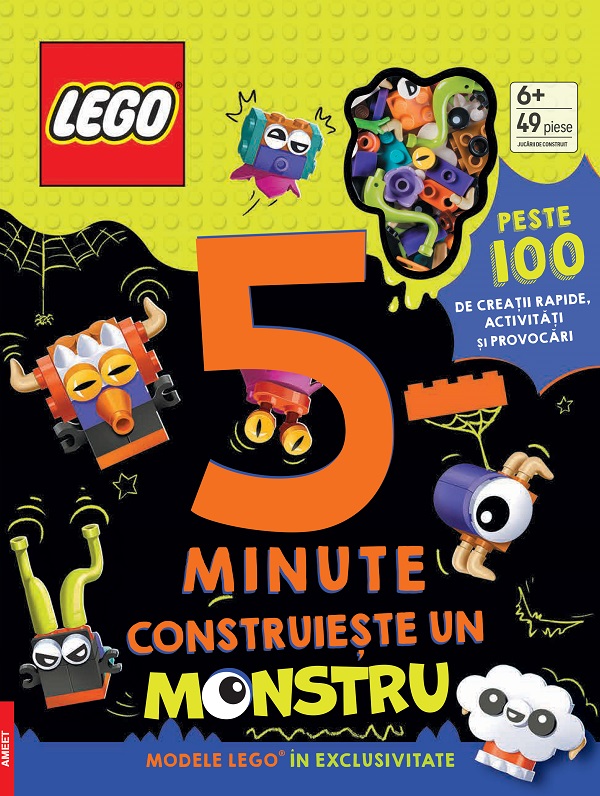 Coperta cărții 'Lego: 5 minute. Construiește un monstru. 49 piese + Carte de activități'