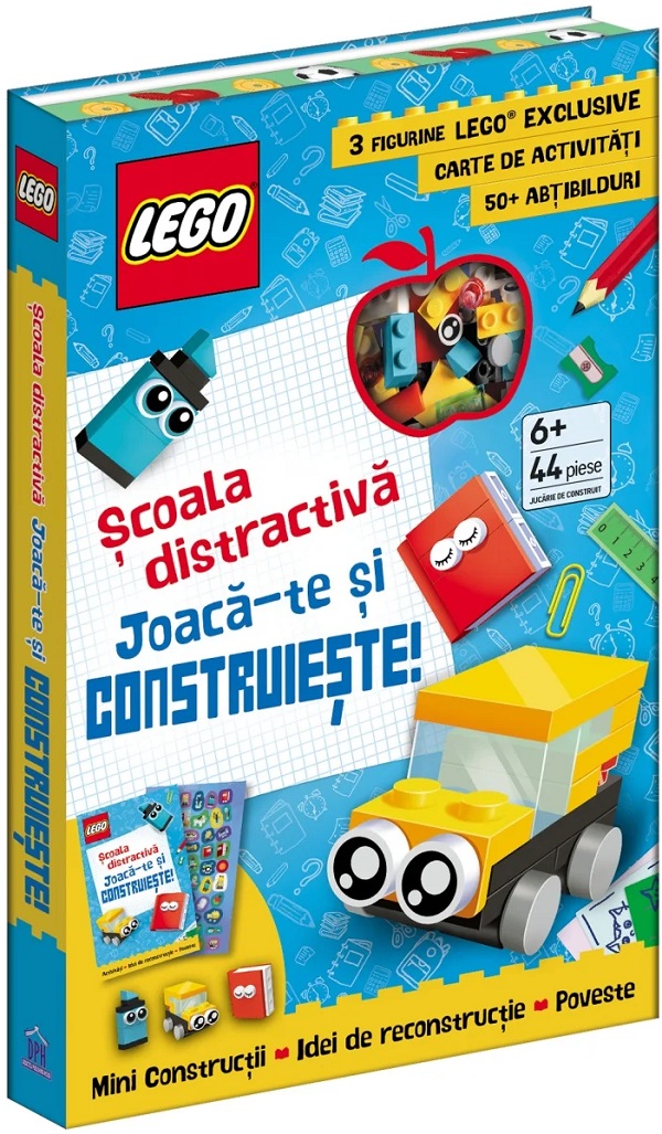 Coperta cărții 'Lego: Școala distractivă. Joacă-te și construiește. 44 piese + carte de activități'