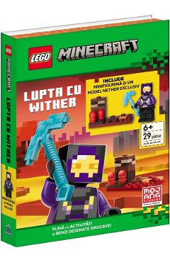 Coperta cărții 'Lego Minecraft: Lupta cu Wither. 29 piese + Carte de activități și benzi desenate'