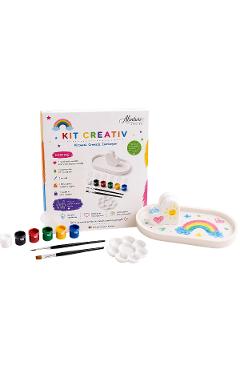 Imaginea produsului 'Kit creativ: Tăviță inimioară cu suport foto. Ceramică pentru pictat'