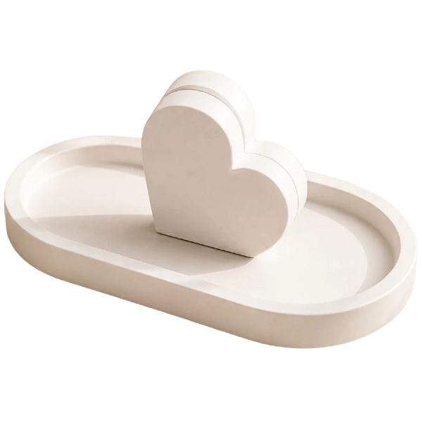 Kit creativ: Tavita inimioara cu suport foto. Ceramica pentru pictat
