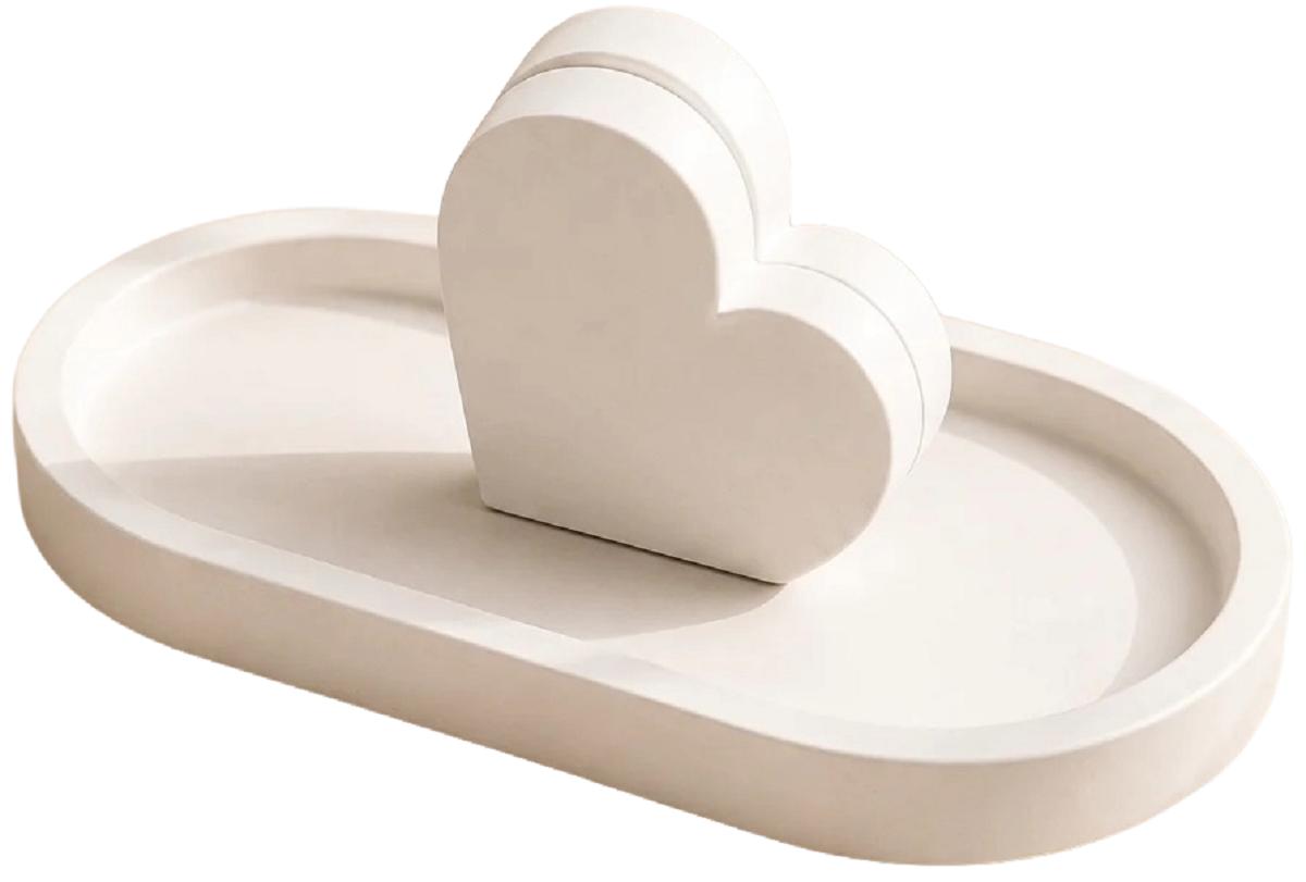 Imaginea produsului 'Kit creativ: Tăviță inimioară cu suport foto. Ceramică pentru pictat'