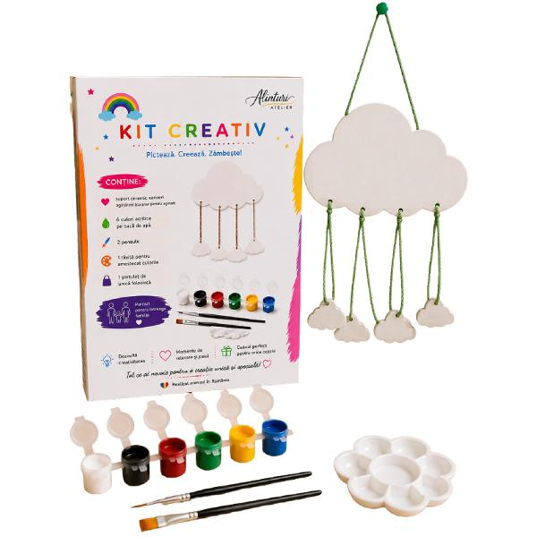Kit creativ: Norisori agatatori. Ceramica pentru pictat