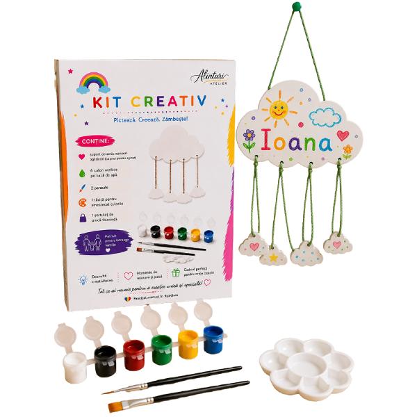 Kit creativ: Norisori agatatori. Ceramica pentru pictat