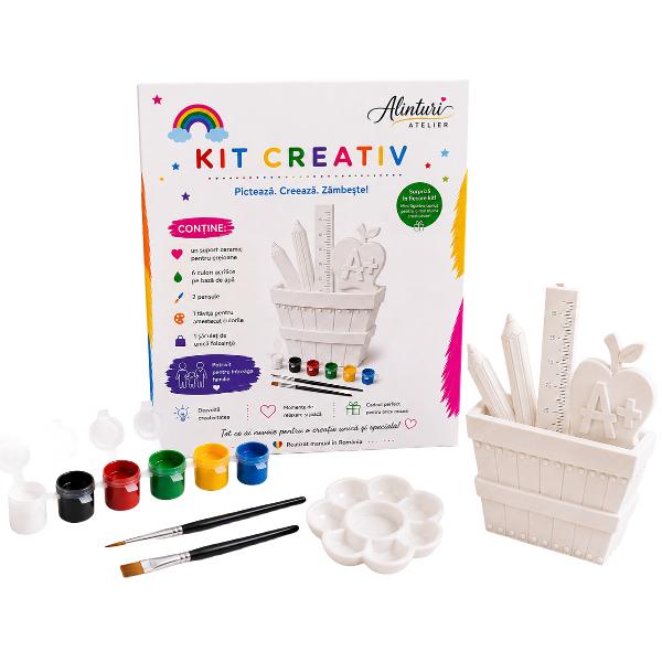 Kit creativ: Suport creioane. Ceramica pentru pictat