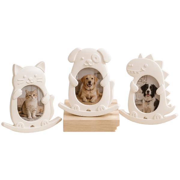 Kit creativ: Rame foto animalute. Ceramica pentru pictat