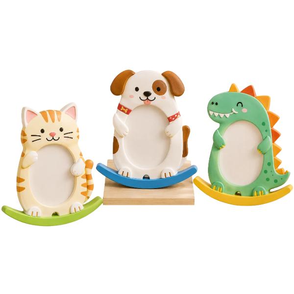 Kit creativ: Rame foto animalute. Ceramica pentru pictat