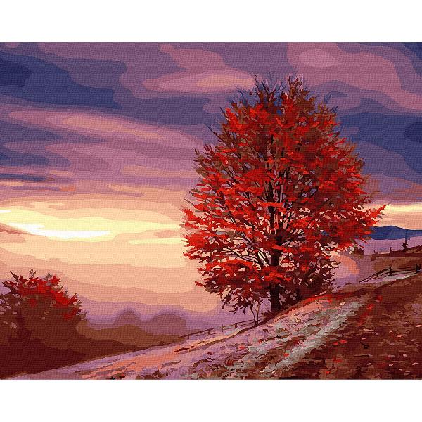 Pictura pe numere: Copac rosu