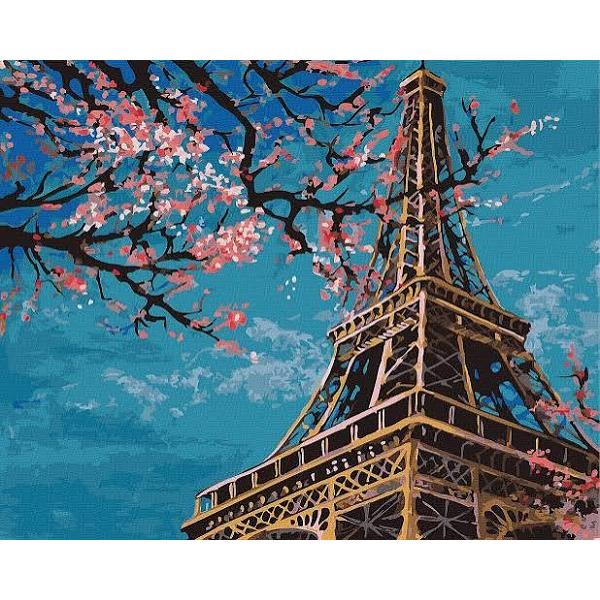 Pictura pe numere: Parisul in flori de cires
