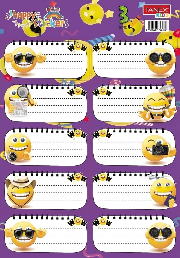 Imaginea produsului 'Etichete școlare: Smileys'