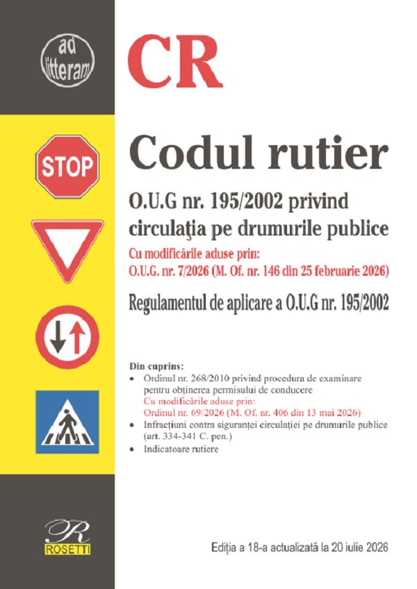 Coperta cărții 'Codul rutier Ed.18 Act. 20 iulie 2026'