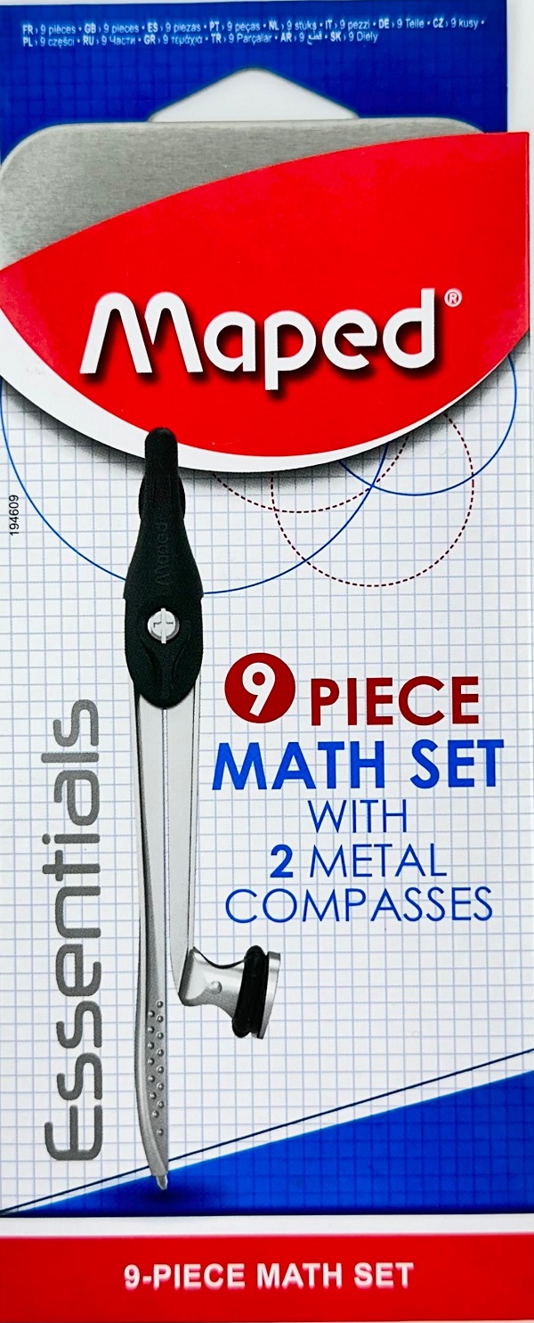 Imaginea produsului 'Trusă geometrie: Essentials 9 piese metal'