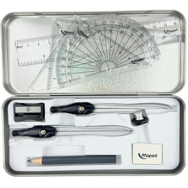 Trusa geometrie: Essentials 9 piese metal