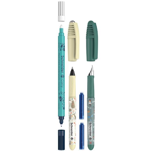 Set stilou verde + roller galben + pic Corry + 2 rezerve