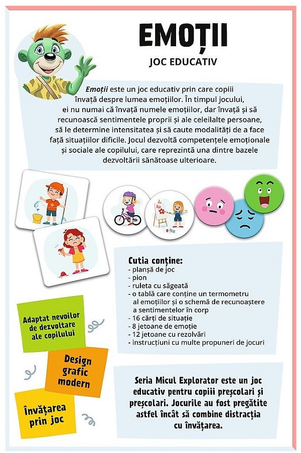 Imaginea produsului 'Joc educativ: Emoții. Micul explorator'