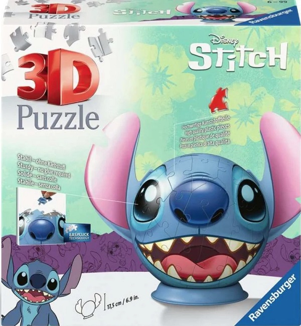 Imaginea produsului 'Puzzle 3D glob: Disney Stitch cu urechi'