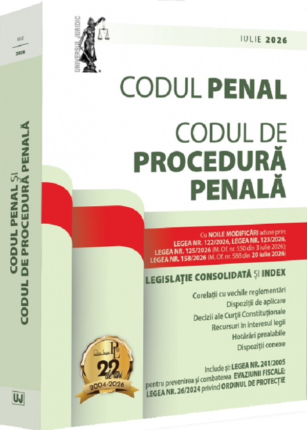 Coperta cărții 'Codul penal și Codul de procedură penală. Iulie 2026 - Dan Lupașcu'