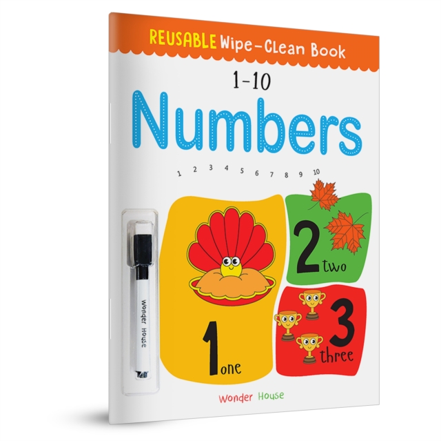 Coperta cărții 'Reusable Wipe And Clean Book 1-10 Numbers : Write And Practice Numbers (1-10) -'