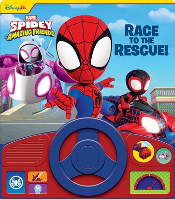 Coperta cărții 'Disney Junior Marvel Spidey and His Amazing Friends: Race to the Rescue! Sound Book - Pi Kids'