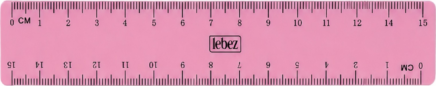 Imaginea produsului 'Riglă din plastic de 15 cm. Roz pastel'