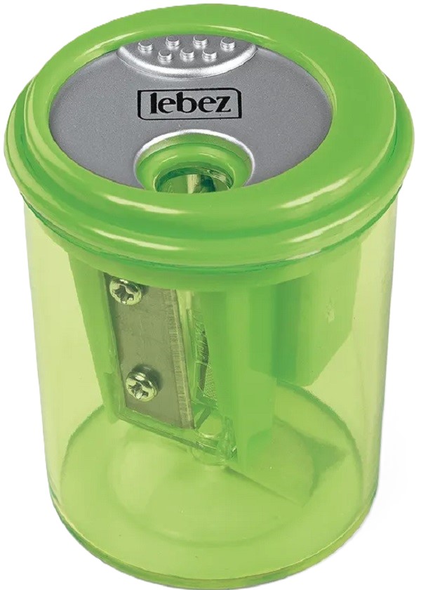 Imaginea produsului 'Ascuțitoare cu 3 găuri și container transparent. Verde'