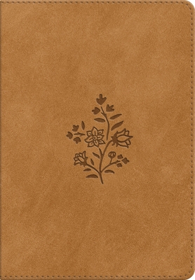 Coperta cărții 'ESV Large Print Personal Size Bible, Red Letter (Trutone, Nubuck Caramel, Wildflower Design) -'