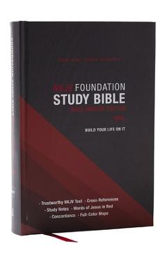 Coperta cărții 'NKJV Foundation Study Bible, Wide-Margin, Black Hardcover, Red Letter -'