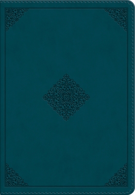 Coperta cărții 'ESV Large Print Personal Size Bible, Red Letter (Trutone, Deep Teal, Ornament Design) -'