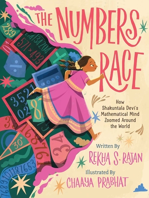 Coperta cărții 'The Numbers Race: How Shakuntala Devi's Mathematical Mind Zoomed Around the World - Rekha S. Rajan'
