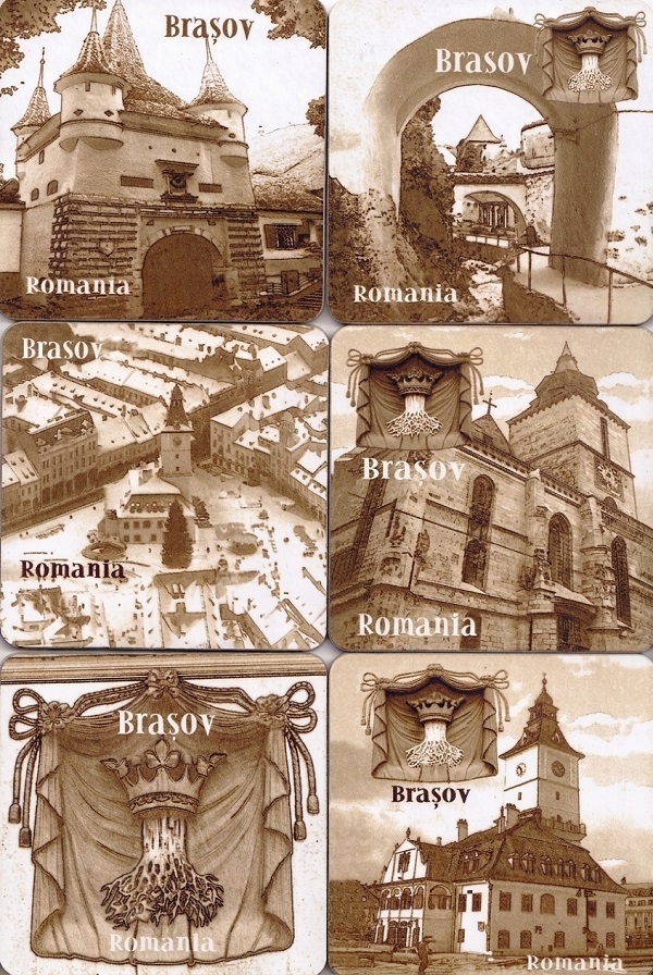 Imaginea produsului 'Set 6 suporturi pentru pahare. Brașov în sepia'