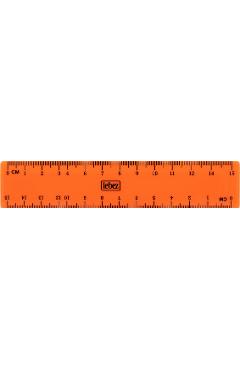 Imaginea produsului 'Riglă din plastic de 15 cm. Portocaliu neon'