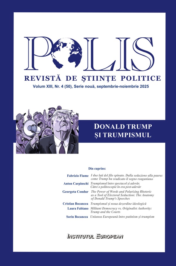 Coperta cărții 'Polis Vol.13 Nr.4 (50) Septembrie-Noiembrie 2025 Donald Trump și trumpismul'