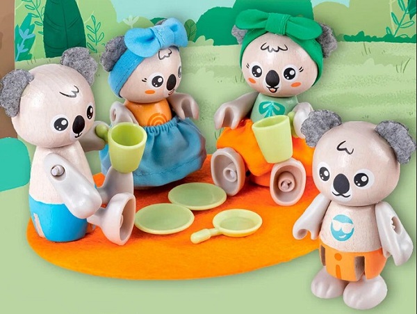 Imaginea produsului 'Jucărie din lemn: Familia koala'
